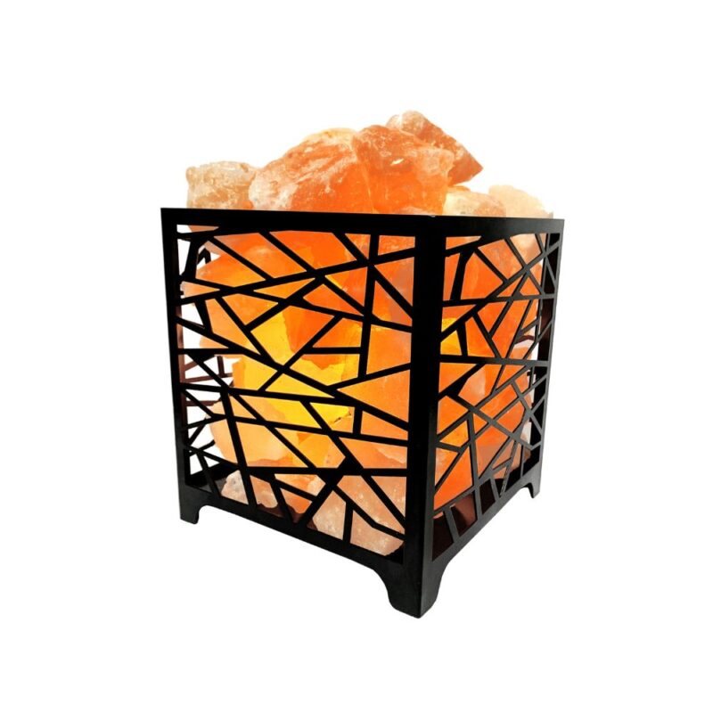 Salt Lamp Basket with Orange Chunks