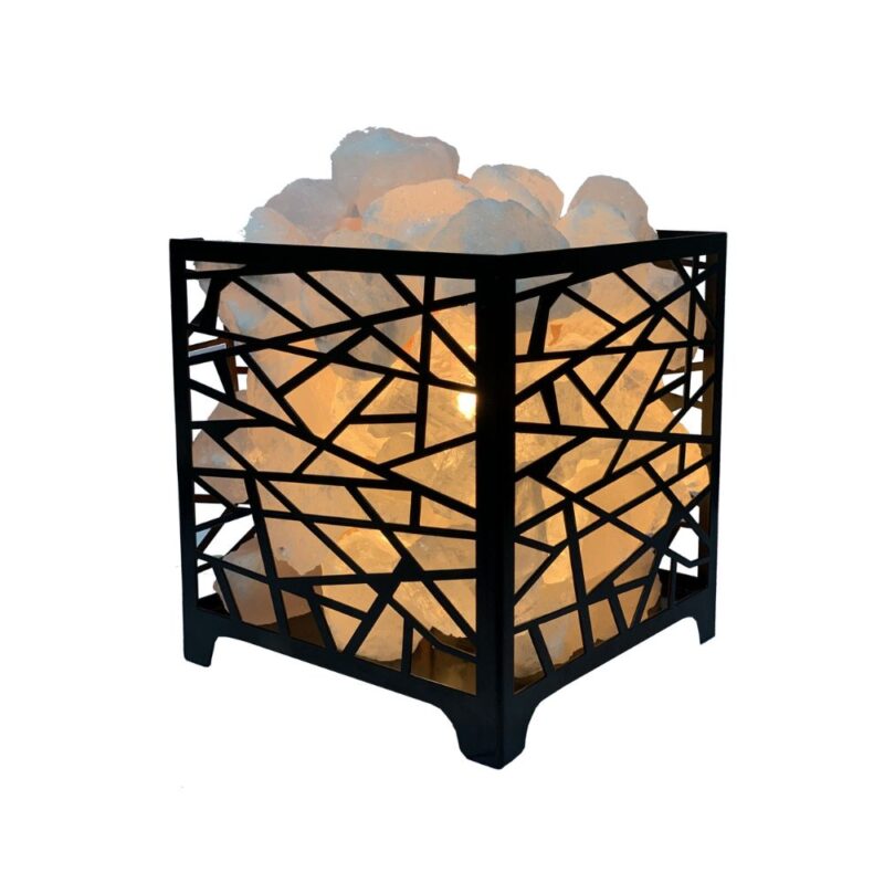 Salt Lamp Basket with White Chunks of Himalayan Natural Salt